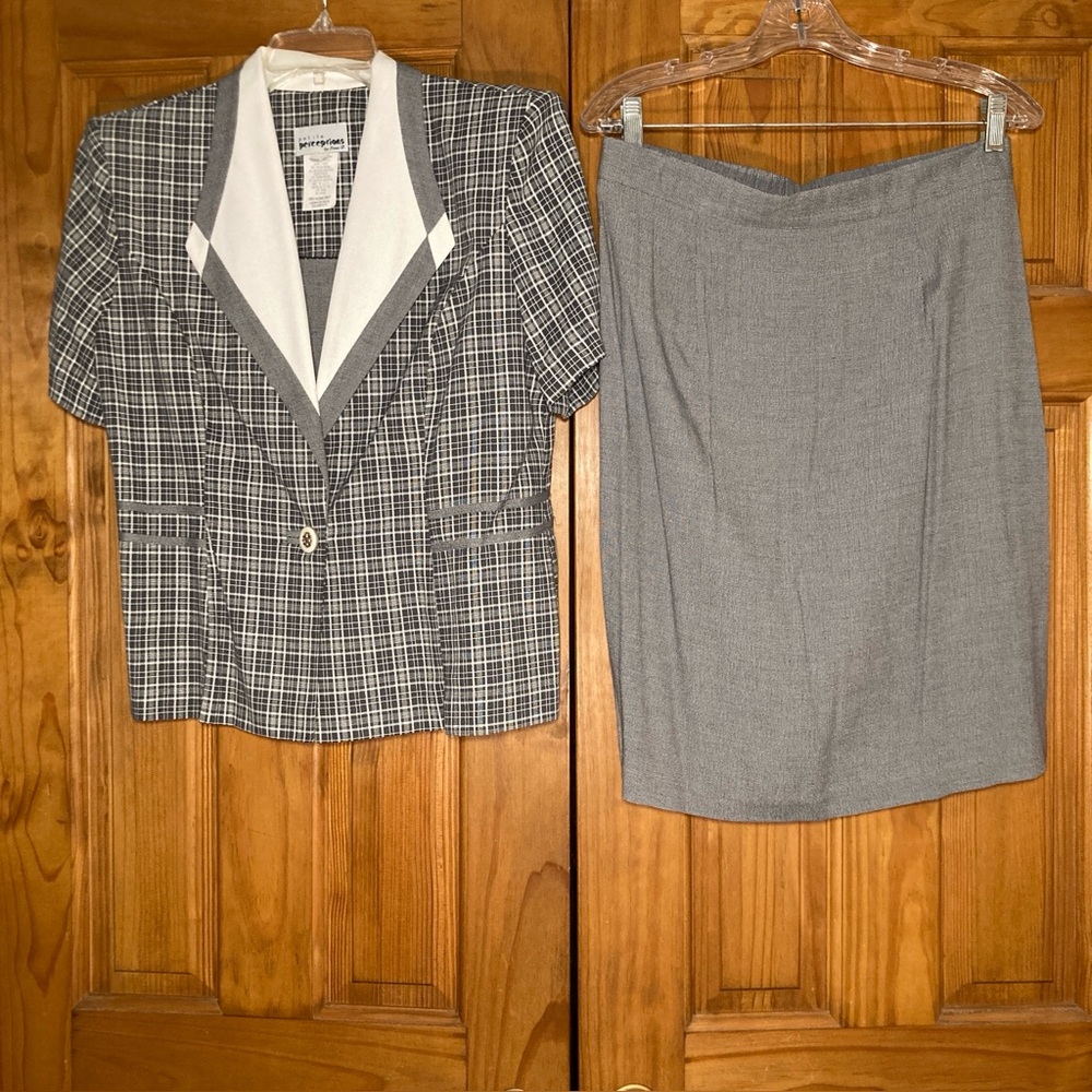 NWOT Vintage Perceptions Petite Career Skirt Set Size 14P